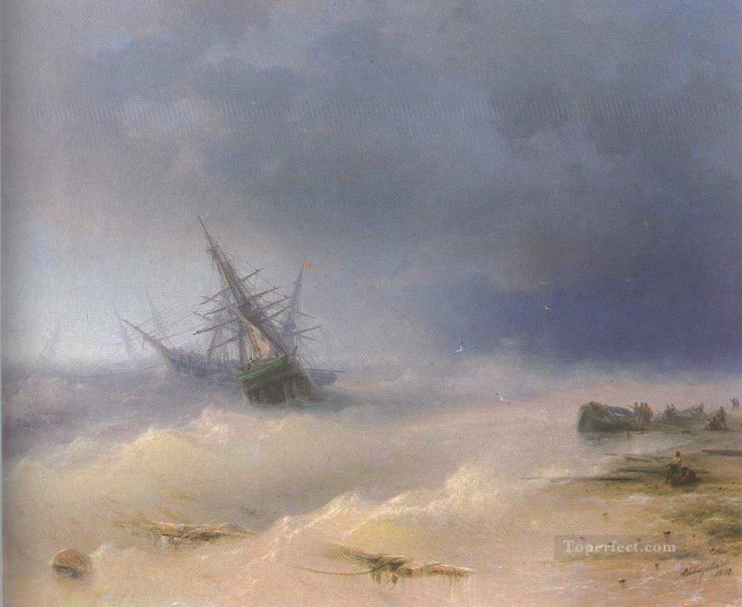 tempestad 1872 Romántico Ivan Aivazovsky ruso Pintura al óleo